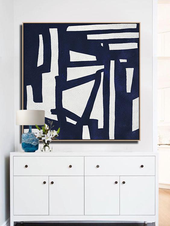 Navy Blue Minimalist Painting #NV298A - Click Image to Close